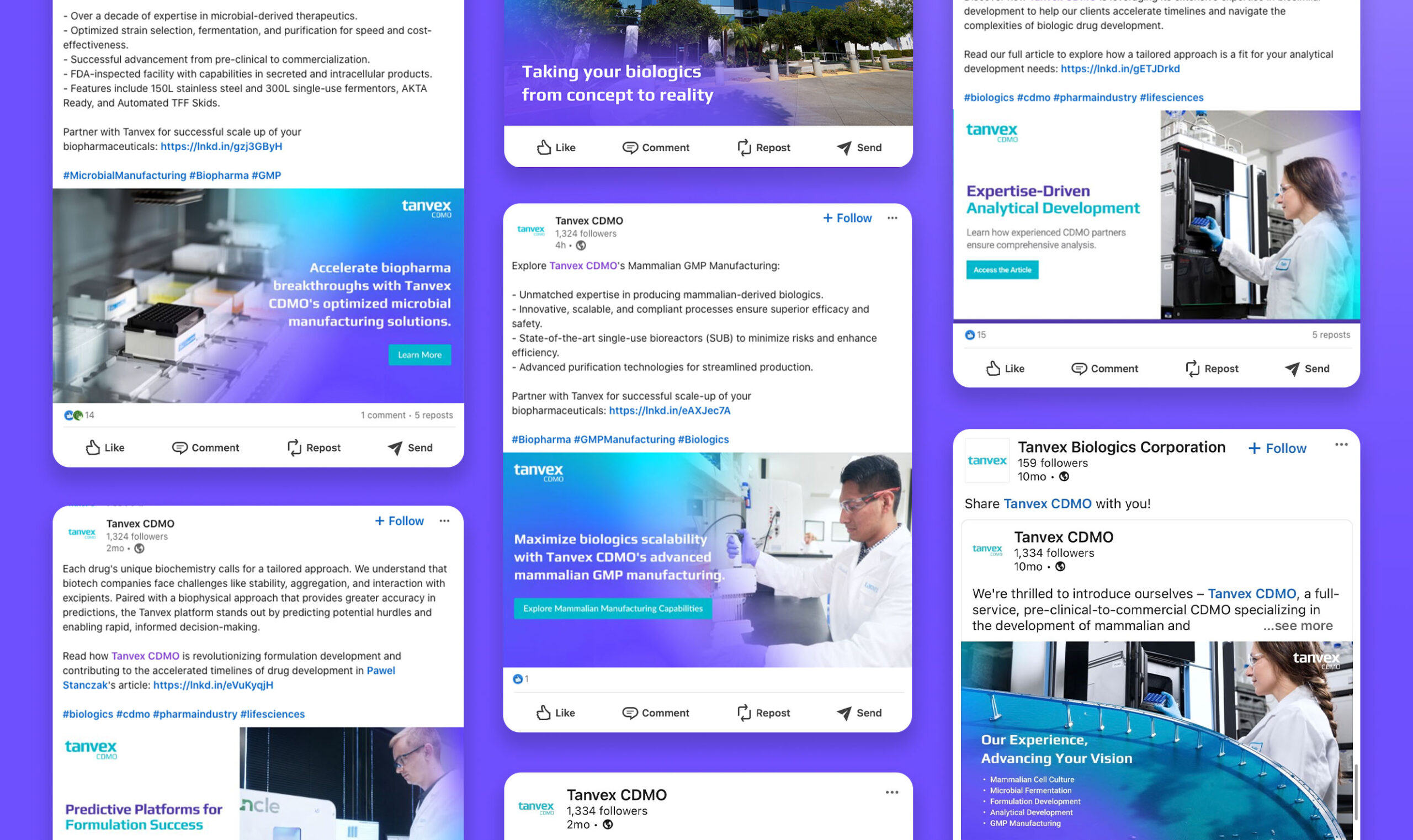 Tanvex CDMO - Social Media